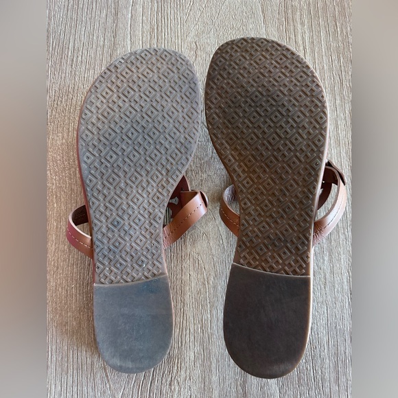 Tory Burch Miller Thong Sandals Slides Vintage Vachetta Tan Brown Leather W 10.5 - Picture 8 of 16